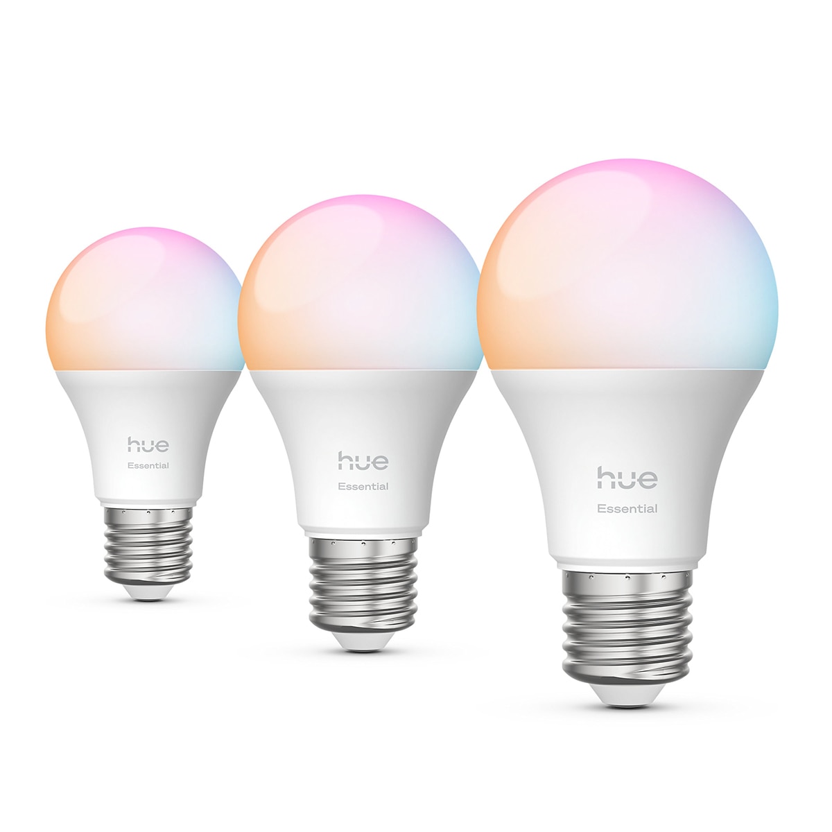 Imagen 0 de Bombilla inteligente LED Hue Essential 8W E27 A60, RGB, Regulable, Control App y Voz, Asistentes de voz, Pack de 3