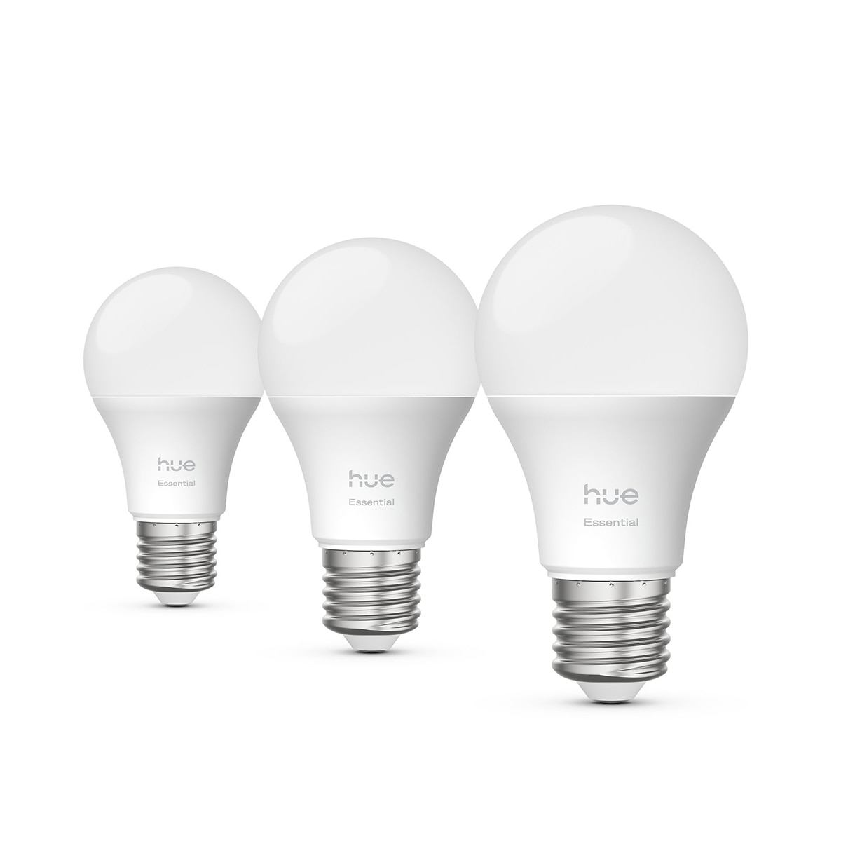 Bombilla inteligente LED Hue Essential 8W E27 A60, RGB, Regulable, Control App y Voz, Asistentes de voz, Pack de 3 3