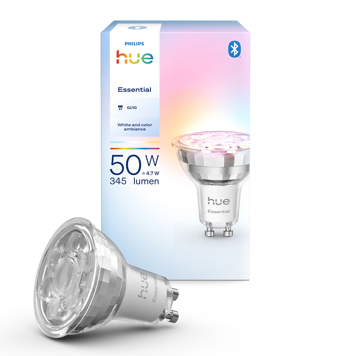 Bombilla inteligente LED Foco Hue Essential 4.7W GU10, RGB, Regulable, Control App y Voz, Asistentes de voz 2