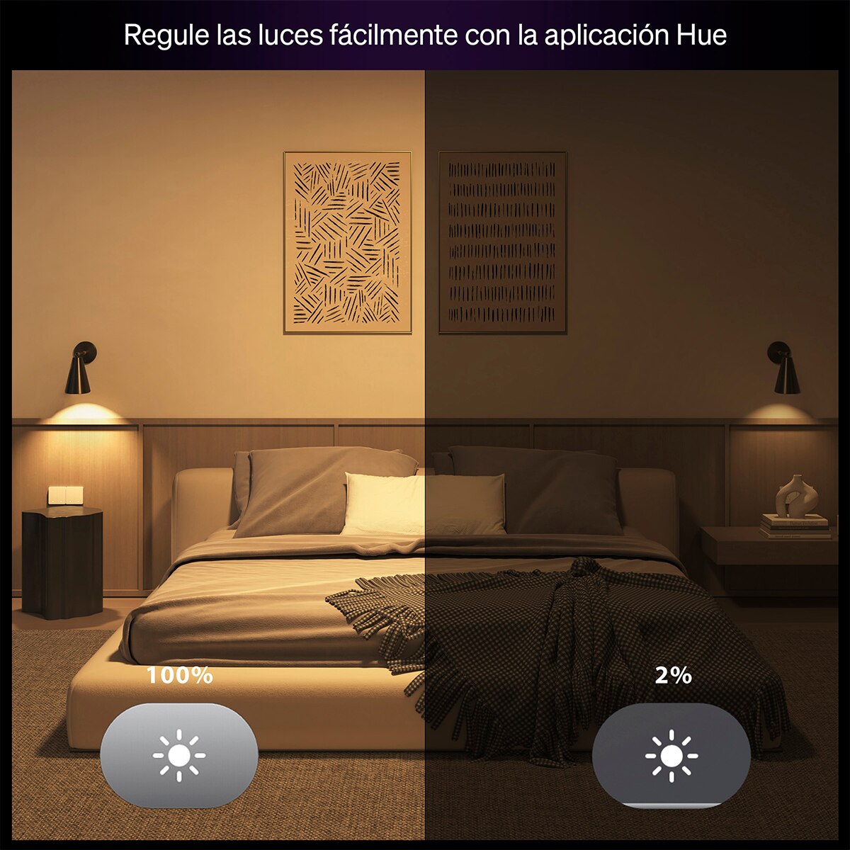 Bombilla inteligente LED Foco Hue Essential 4.7W GU10, RGB, Regulable, Control App y Voz, Asistentes de voz, Pack de 3 6
