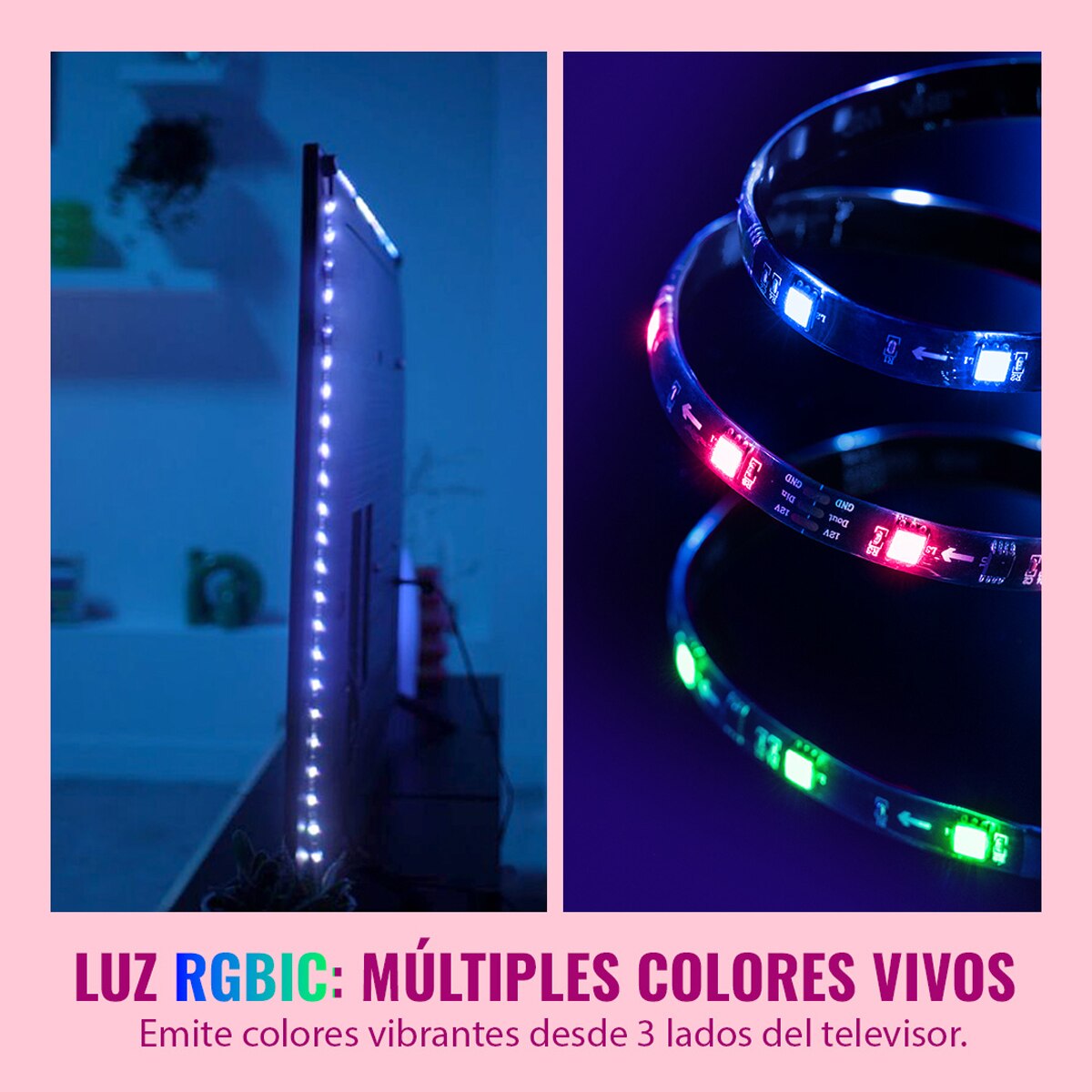 HDMI Sync Box + Tira LED RGBIC WiZ para TV 75"- 85"?, retroiluminación de TV, Soporta 4K, Sincroniza contenidos, Control App y Voz 6