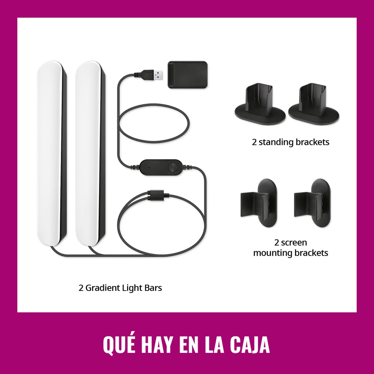Barras de luces LED Gradient WiZ (2un), RGBIC, Iluminación inteligente, Multiposición, Regulable, Control App y Voz 3