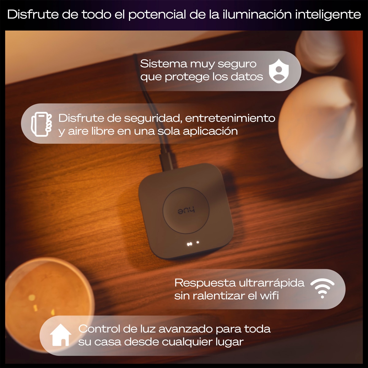 Puente Hue Bridge Pro, Inalámbrico, Cifrado avanzado, +150 luces +50 accesorios, Compatible IOs y Android 3