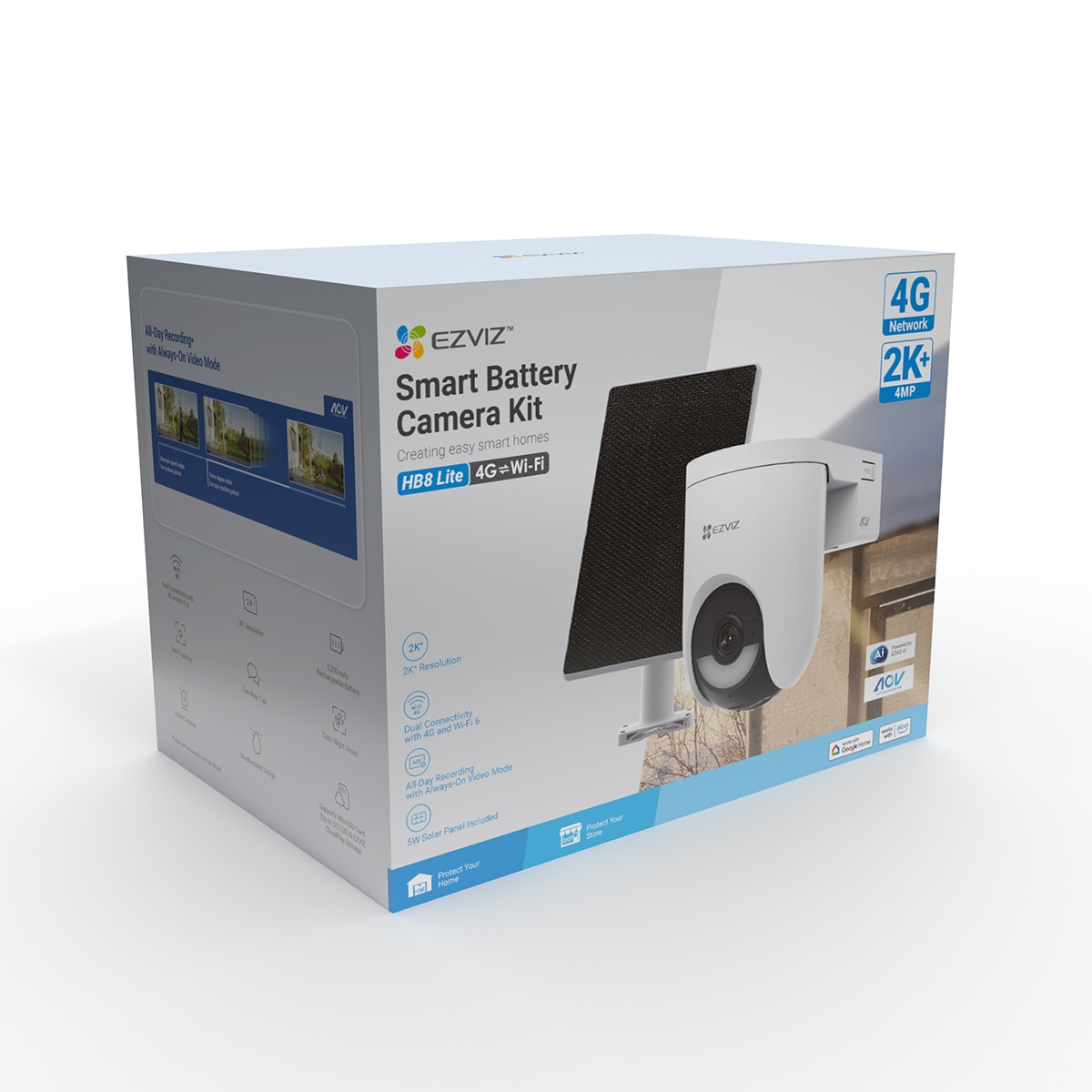 Cámara de vigilancia Ezviz HB8 Lite 4G Wi-Fi + Panel solar de 5 W 10