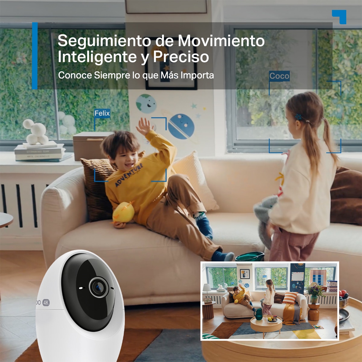 Cámara de Vigilancia Tapo C260, Resolución 4K, 360º, Reconocimiento Facial, Detección IA, Visión Nocturna, Alarma de Luz y Sonido 9