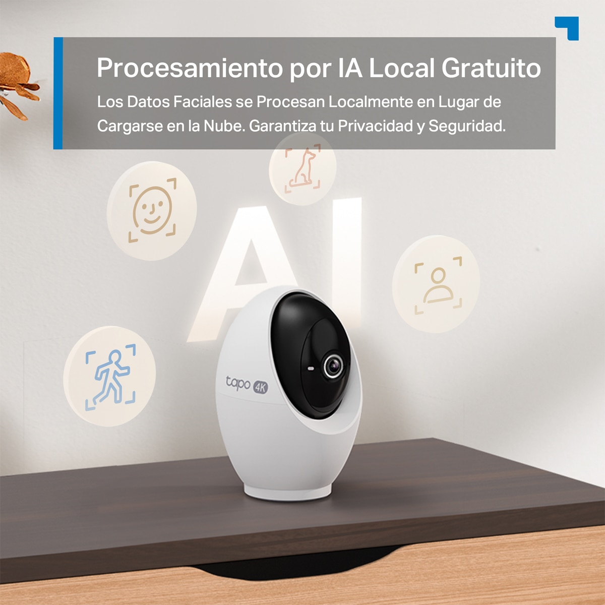 Cámara de Vigilancia Tapo C260, Resolución 4K, 360º, Reconocimiento Facial, Detección IA, Visión Nocturna, Alarma de Luz y Sonido 11
