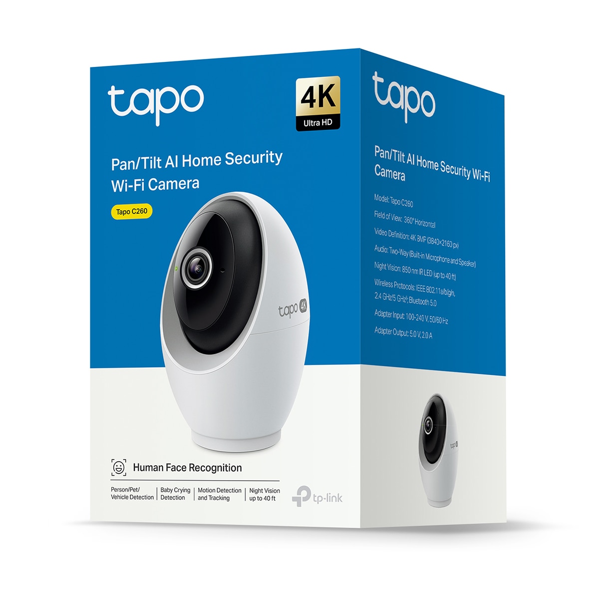 Cámara de Vigilancia Tapo C260, Resolución 4K, 360º, Reconocimiento Facial, Detección IA, Visión Nocturna, Alarma de Luz y Sonido 14