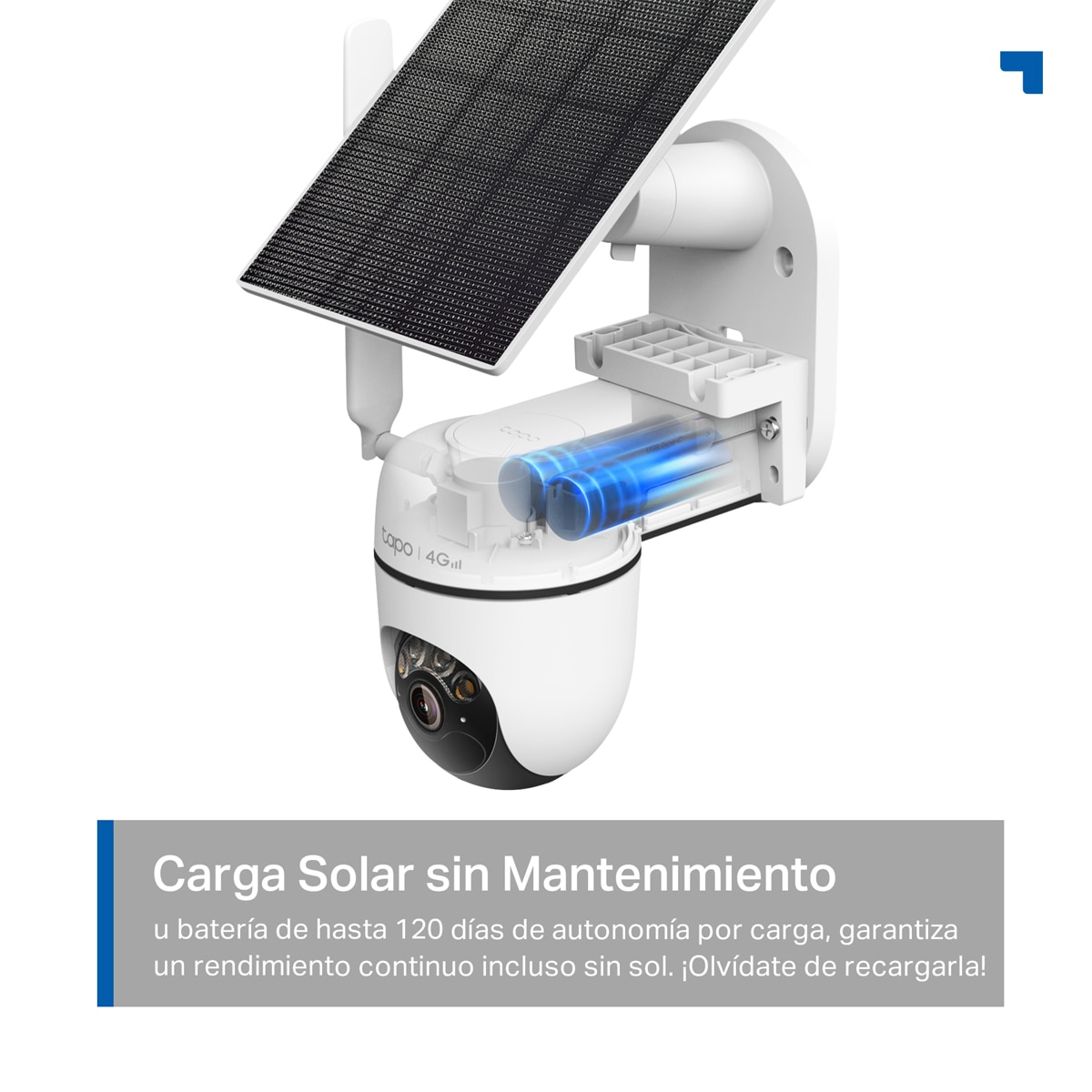 Cámara de vigilancia para exterior con Panel Solar y Batería Tapo C615G Kit, 2K, 360º, Detección IA, Visión Nocturna a Color, Alarma de Luz y Sonido 6
