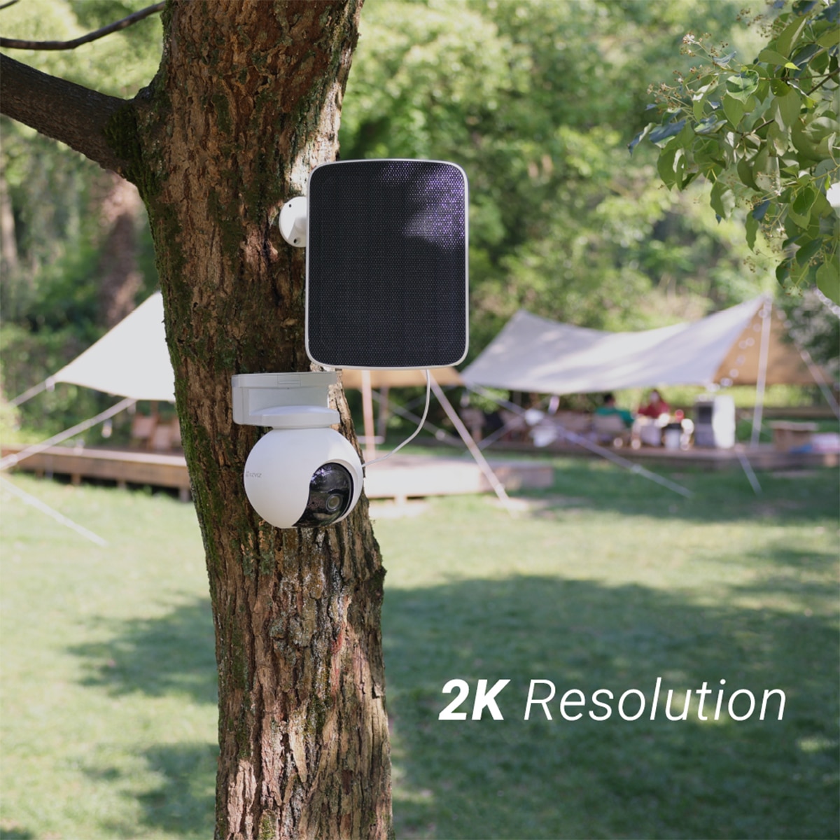 Kit de Cámara de vigilancia exterior Ezviz EB8 4G 2K con Panel solar, panorámica e inclinable con batería Blanco-5