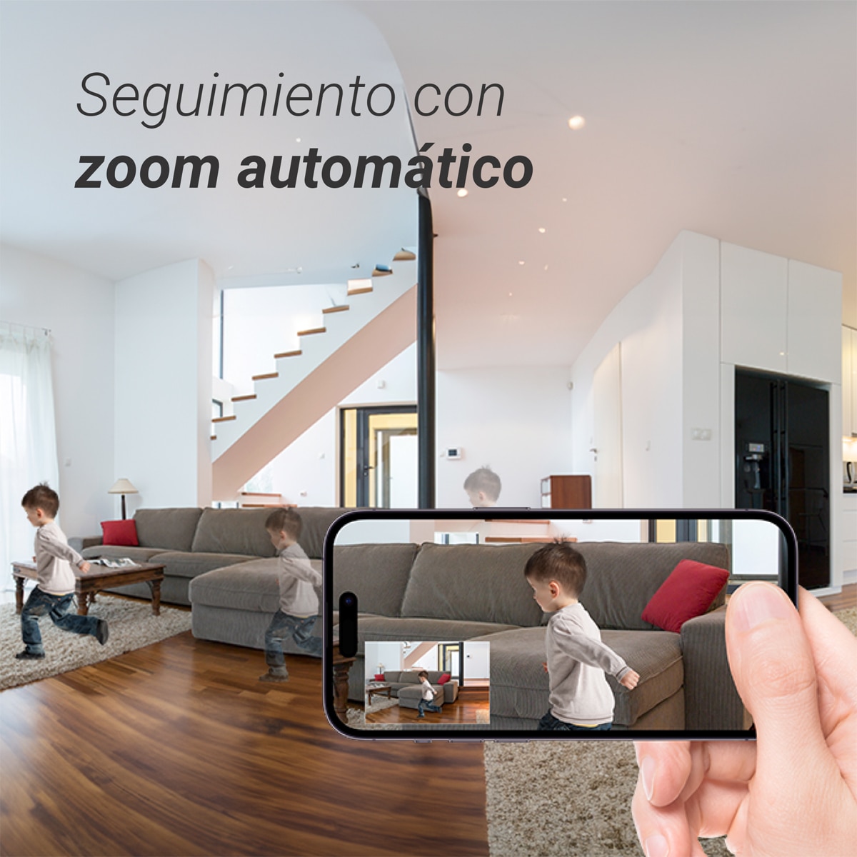 Cámara de vigilancia interior Ezviz H6c G1, 4K, Wi-Fi con función de giro e inclinación Blanco-4