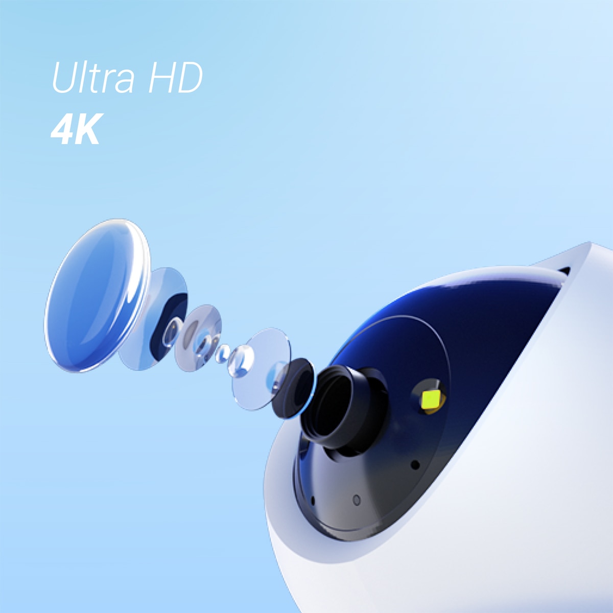 Cámara de vigilancia interior Ezviz H6c G1, 4K, Wi-Fi con función de giro e inclinación Blanco-5
