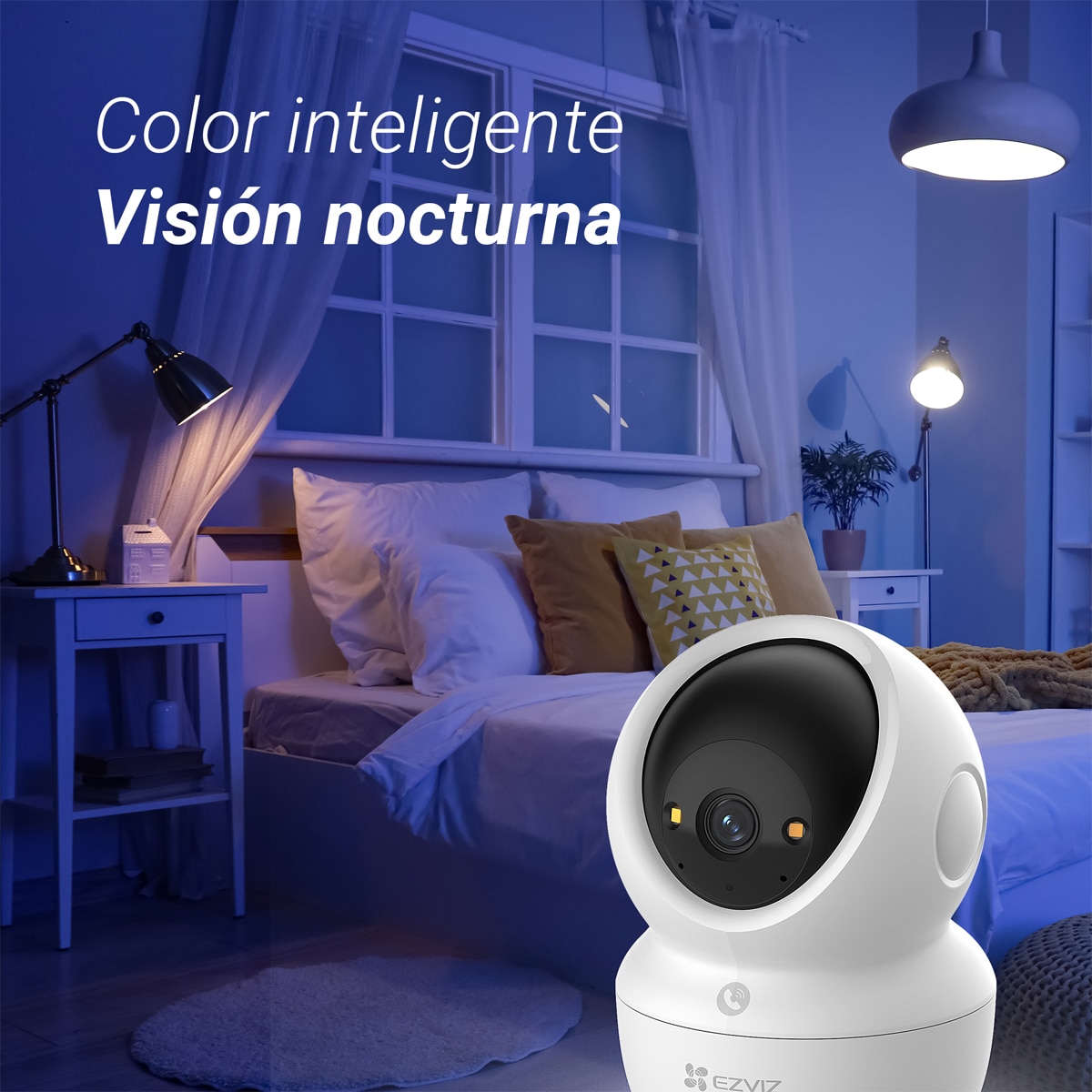 Cámara de vigilancia interior Ezviz H6c G1, 3K, Wi-Fi con función de giro e inclinación Blanco-7