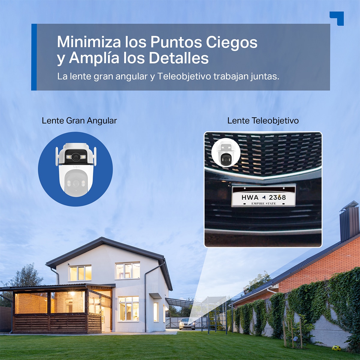 Cámara de vigilancia Tapo C545D, doble lente, 2K, IP 66 - Blanco Blanco-4