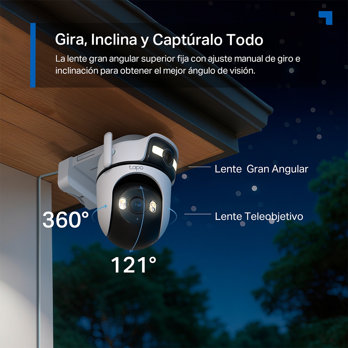 Cámara de vigilancia Tapo C545D, doble lente, 2K, IP 66 - Blanco Blanco-10