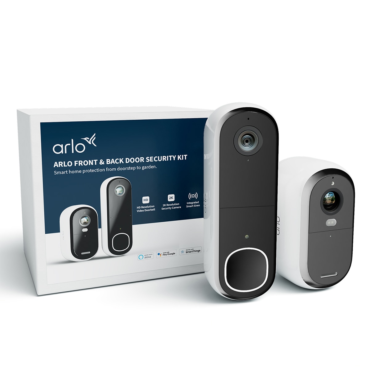 Cámara de seguridad 2K para exteriores Arlo Essential + Cámara de seguridad Arlo Essential para interiores - Blanco / Negro Blanco / Negro-9