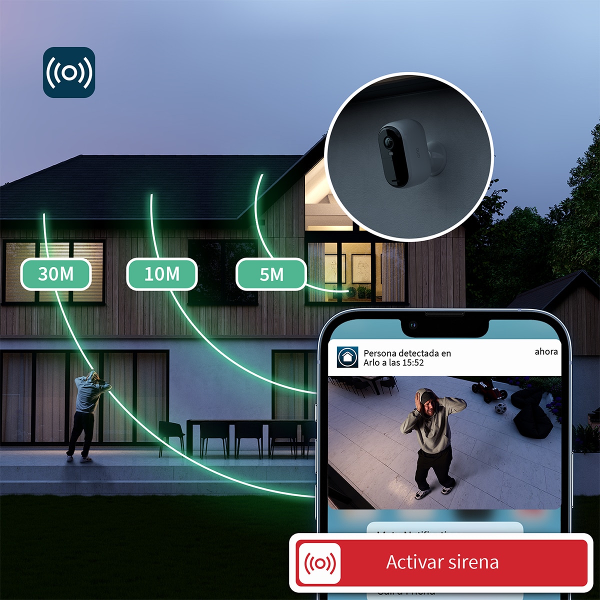 Pack cámara de seguridad 2K para exteriores + Cámara de seguridad 2K para interiores 8