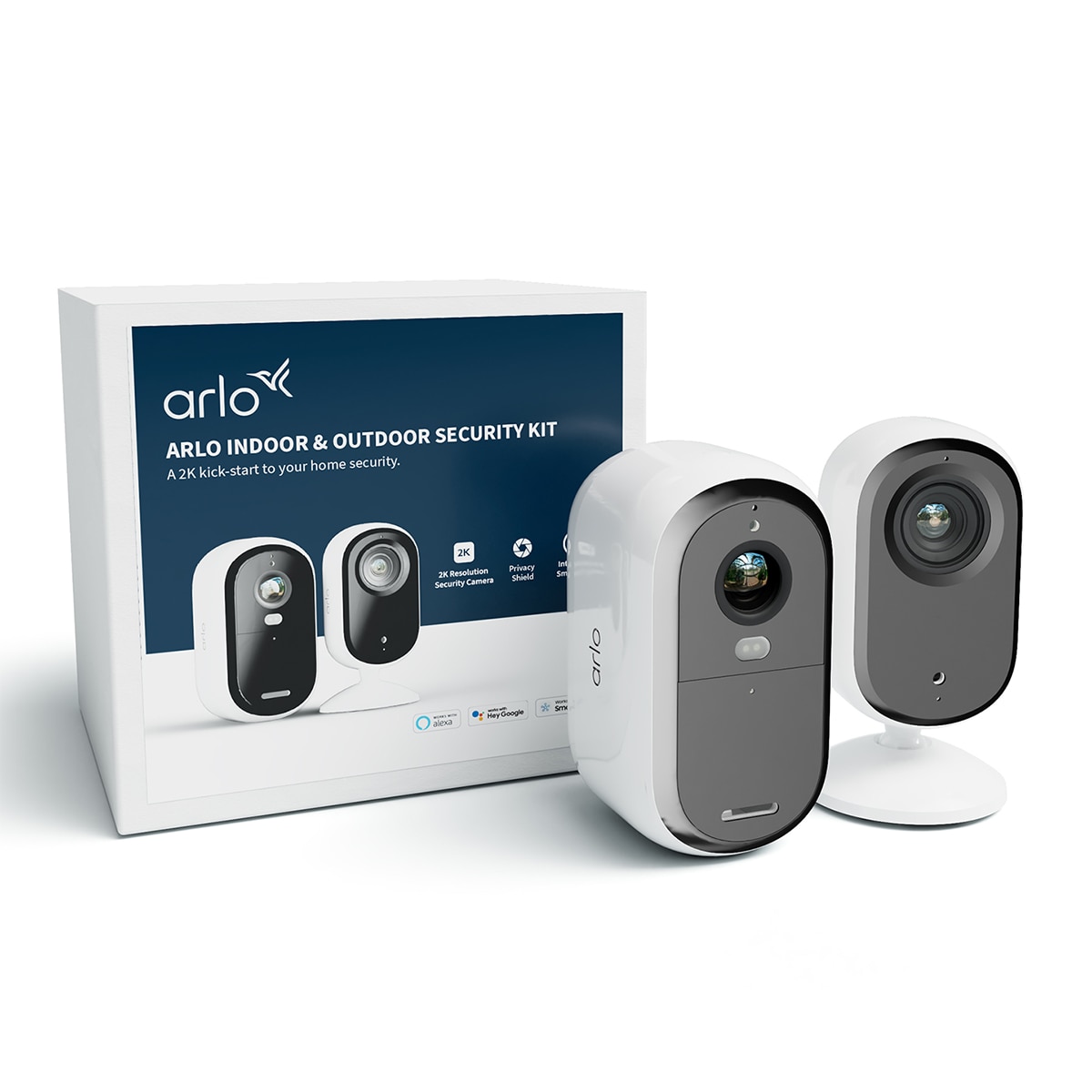 Pack cámara de seguridad 2K para exteriores + Cámara de seguridad 2K para interiores 9
