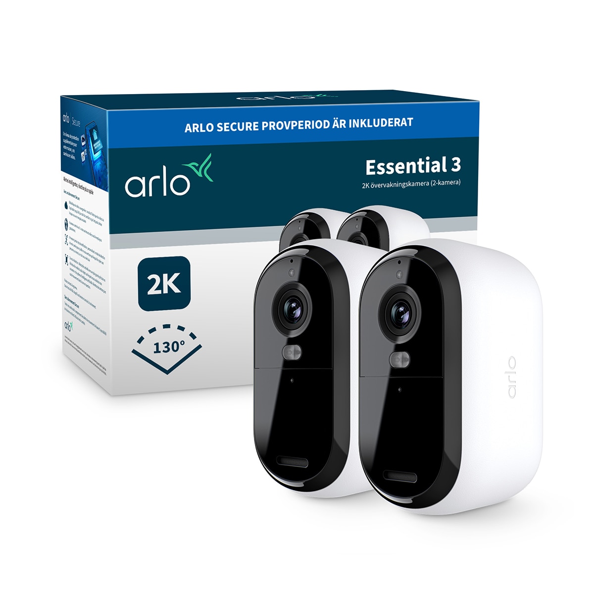 Cámara de seguridad para exteriores Arlo Essential 3 2K (2 unidades) Blanco-4