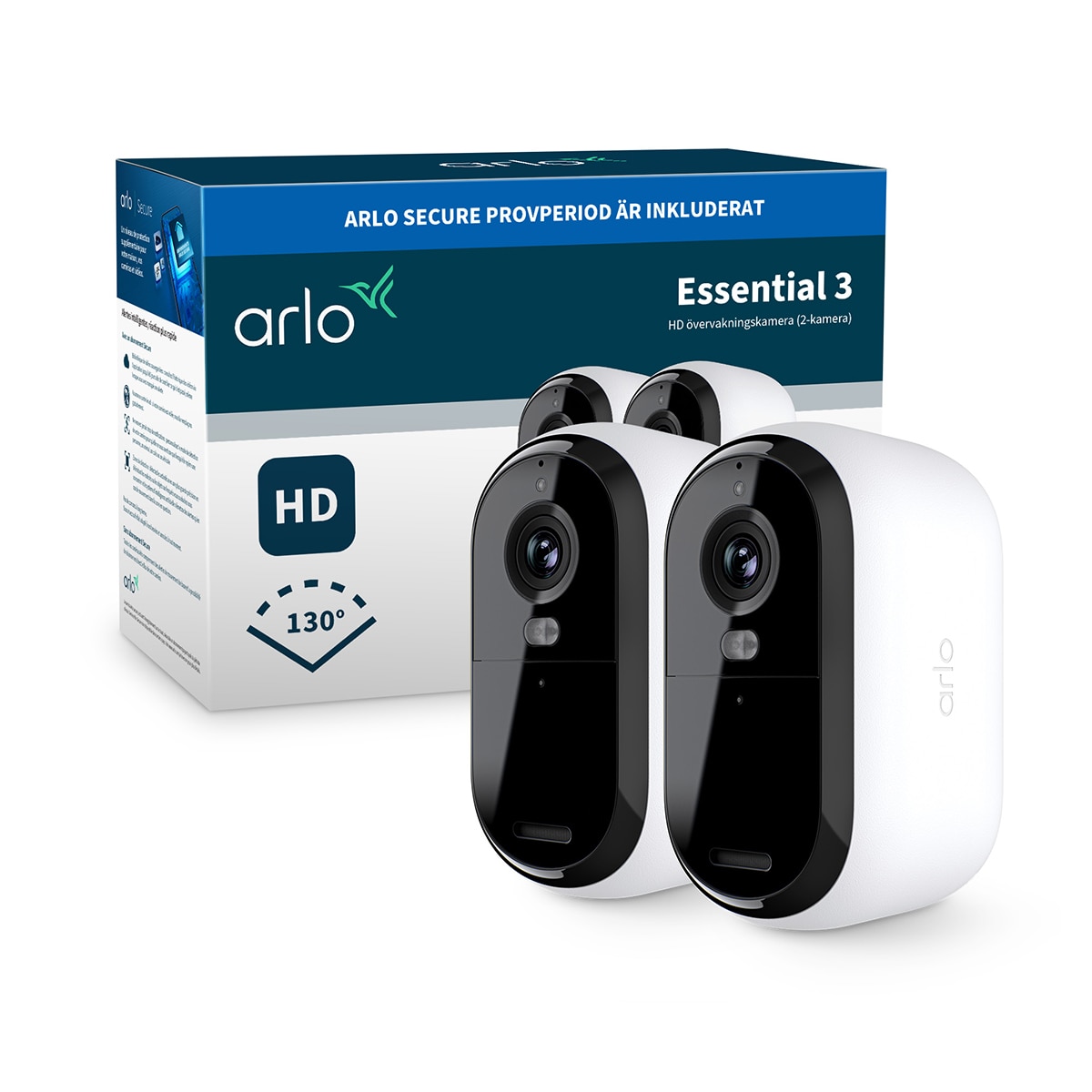 Cámara de seguridad para exteriores Arlo Essential 3 Full HD (2 unidades) Blanco-4