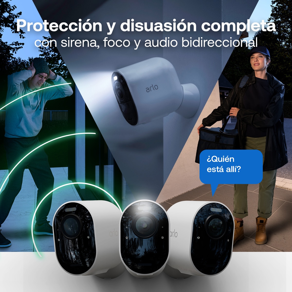 Cámara de seguridad para exteriores Arlo Pro 6, kit de 2 cámaras Blanco-2