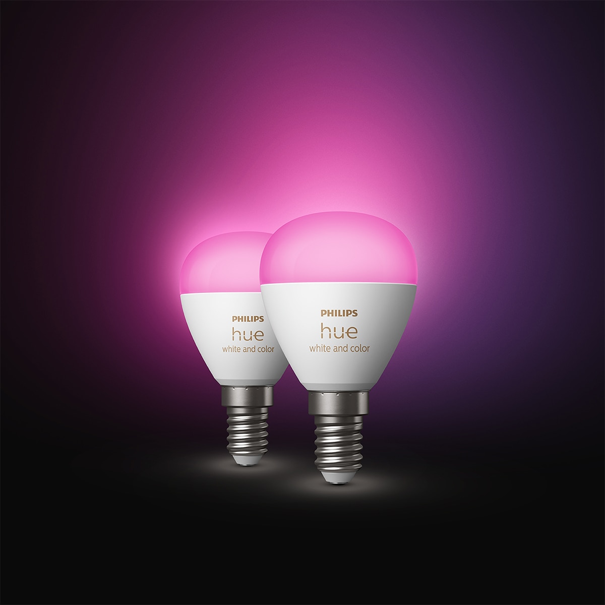 Bombilla inteligente LED esférica Philips Hue White and Colour E14 Pack 2ud 3