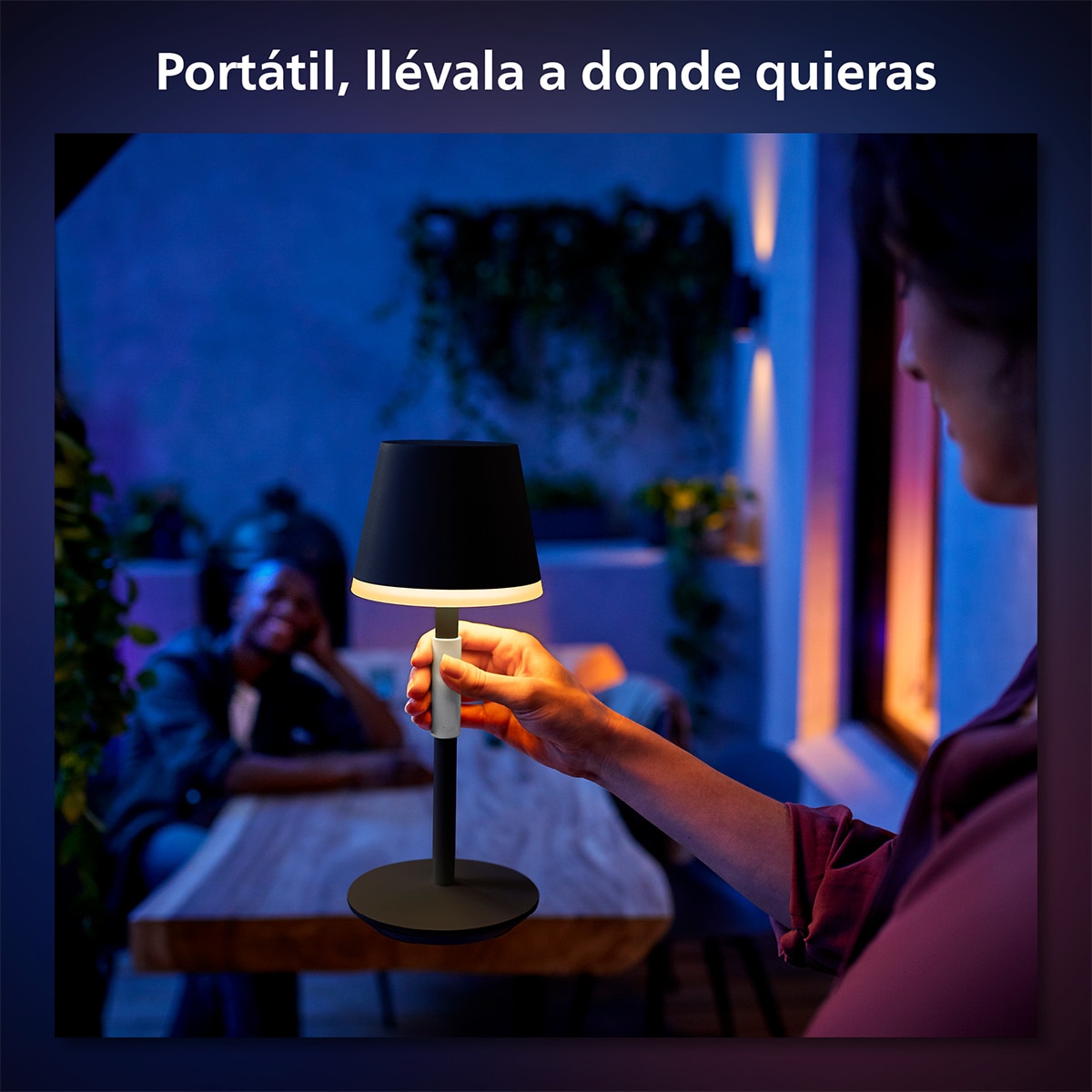 Lámpara de mesa portátil Philips Hue Go Portable Negro-4