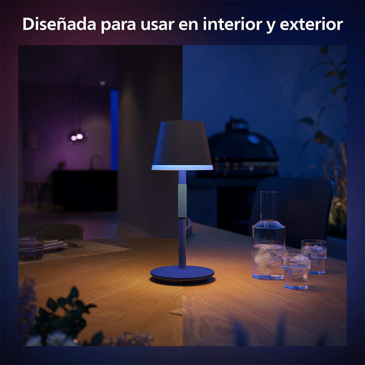 Lámpara de mesa portátil Philips Hue Go Portable Negro-5