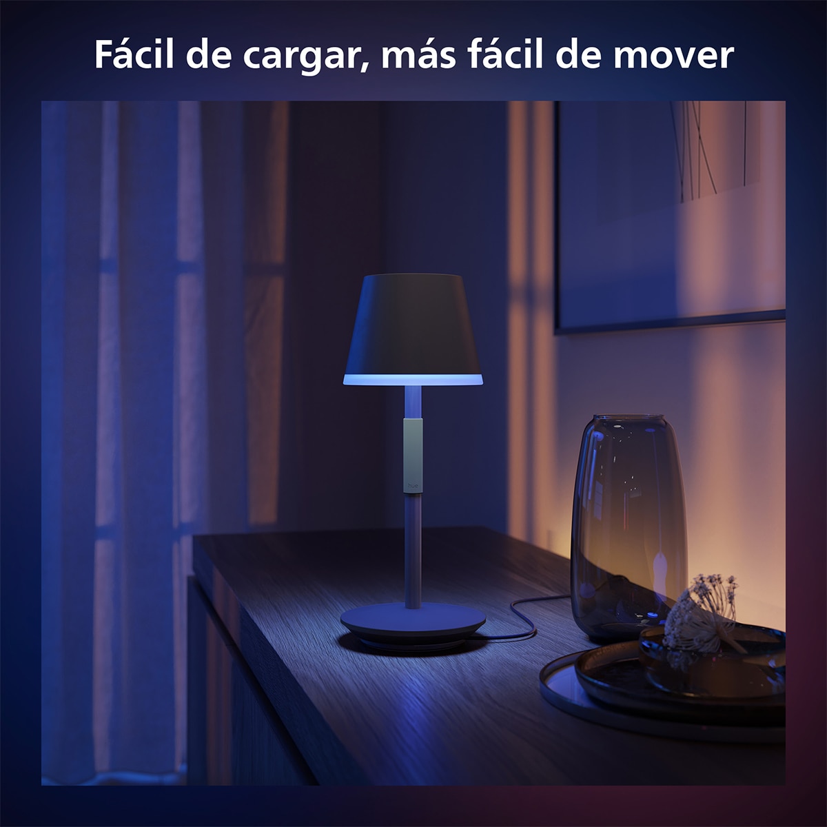 Lámpara de mesa portátil Philips Hue Go Portable Negro-6