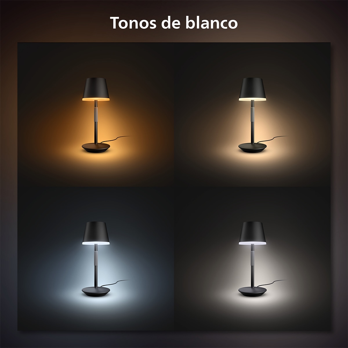 Lámpara de mesa portátil Philips Hue Go Portable Negro-8