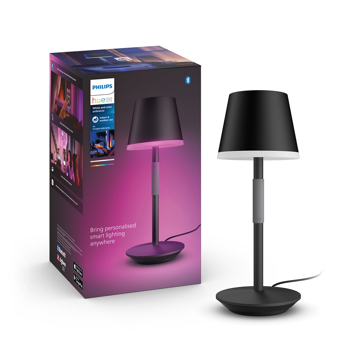 Lámpara de mesa portátil Philips Hue Go Portable Negro-10