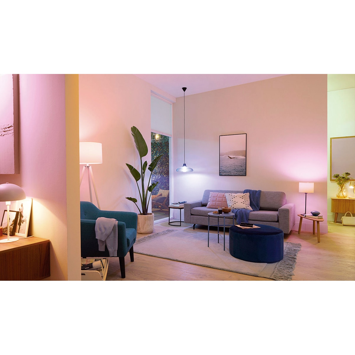 Bombilla Led inteligente Philips Smart Led E27, 100W, 1521lm, RGB, Wi-Fi, control vía app wiz 3