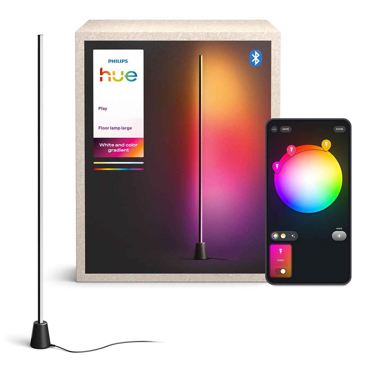 Lámpara de suelo LED inteligente Philips Hue Play, 1040lm, control por App y Voz, compatible con Alexa, Apple y Google Home 3