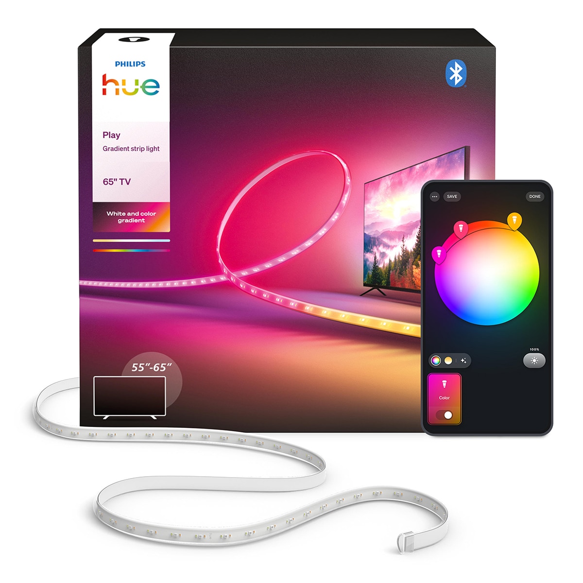 Tira Led Philips Hue Play gradient para TV 55-65'', sincroniza con TV, control por App y Voz, compatible con Alexa, Apple y Google Home 3