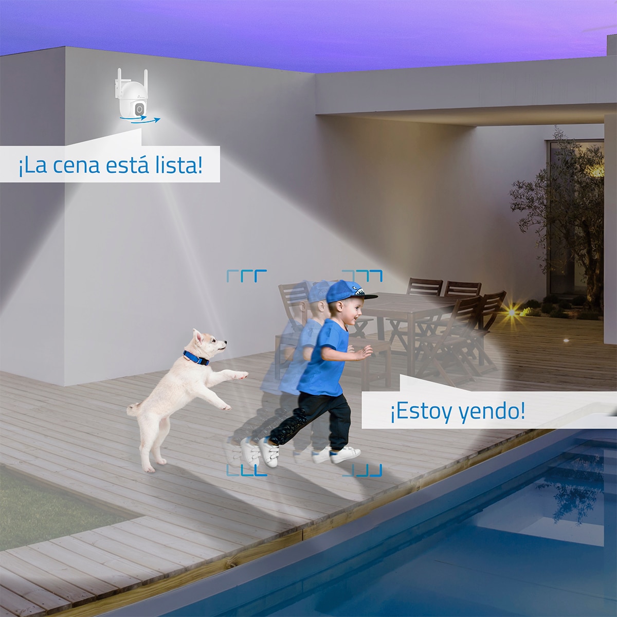 Imagen 6 de Cámara de vigilancia para exterior Nivian IPC 0S3, Wi-Fi, Half 4K, visión nocturna color, detección movimiento y humanos - Blanco Blanco