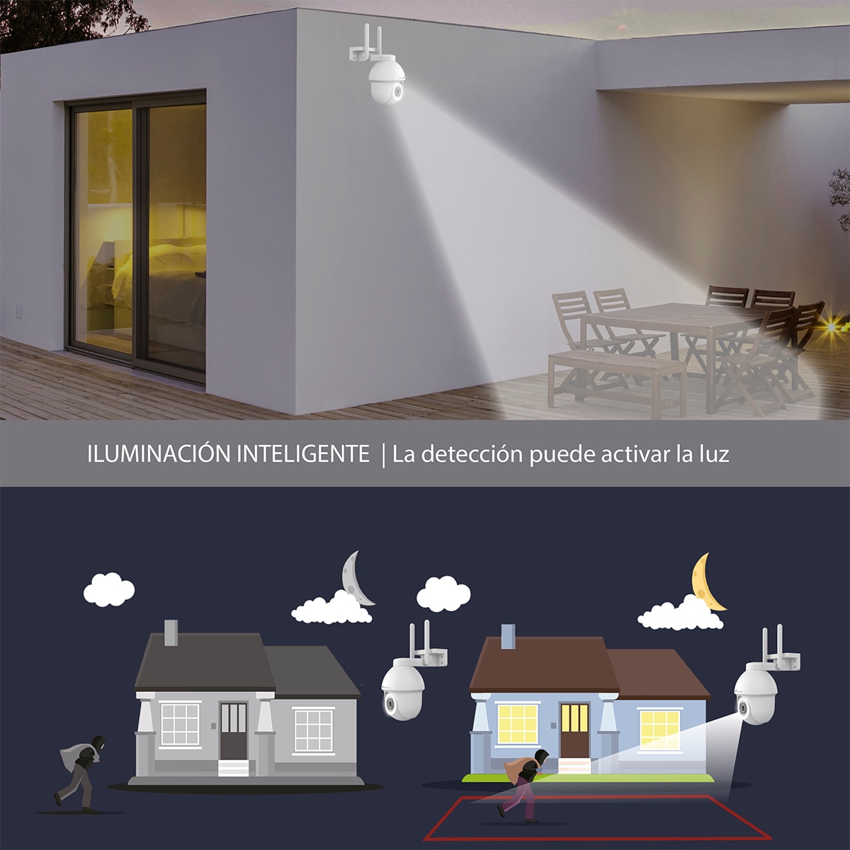 Imagen 8 de Cámara de vigilancia para exterior Nivian IPC 0S3, Wi-Fi, Half 4K, visión nocturna color, detección movimiento y humanos - Blanco Blanco