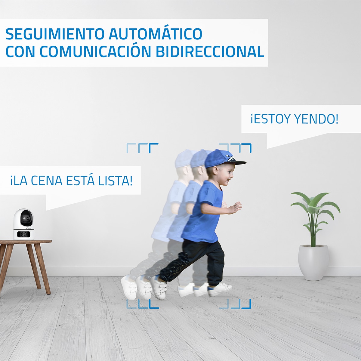 Imagen 5 de Cámara de vigilancia para interior Nivian IPC-IS7-dual, Wi-Fi, 2K, motorizada, doble lente, seguimiento automático - Blanco / Negro Blanco / Negro