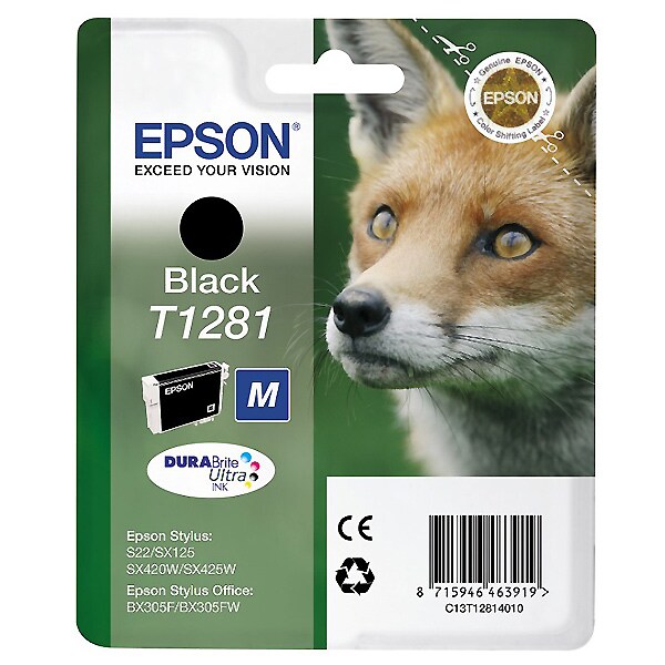 Cartucho original Epson T1281 Negro (C13T12814010) 1