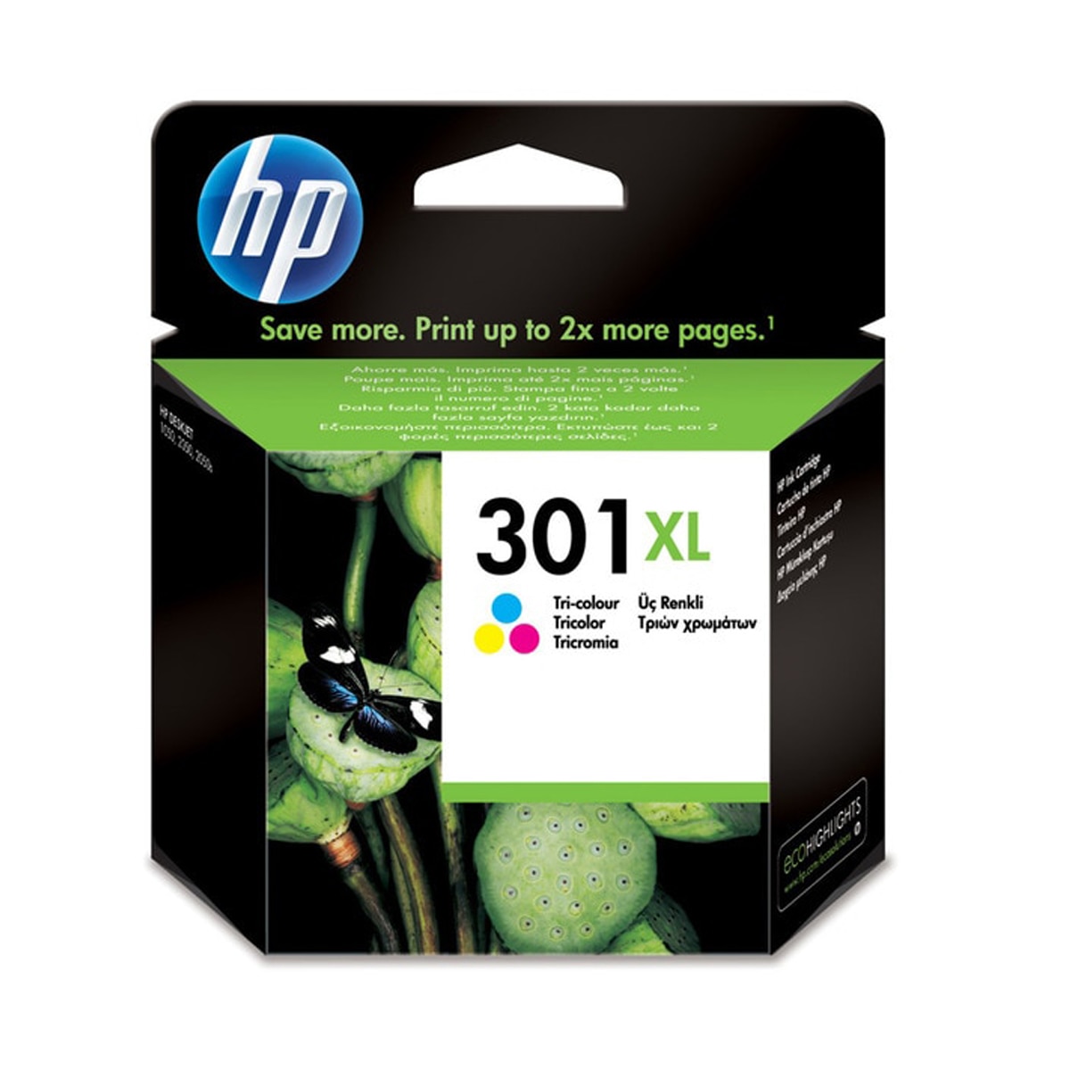 Imagen 0 de Cartucho de tinta original HP 301 XL tricolor (CH564EE)