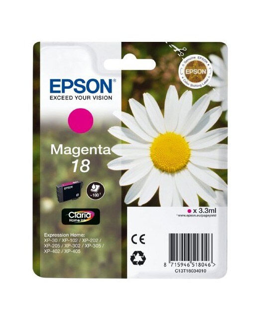 Cartucho original Epson 18 Magenta (C13T180340) 1
