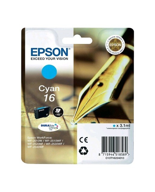 Imagen 0 de Cartucho original Epson 16 Cian (C13T16224010)