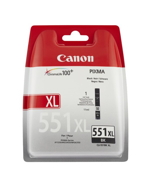 Imagen 0 de Cartucho de tinta original Canon CLI-551 XL negro (6443B001)