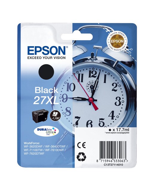 Cartucho de tinta original Epson 27 XL negro (C13T27114022) 1