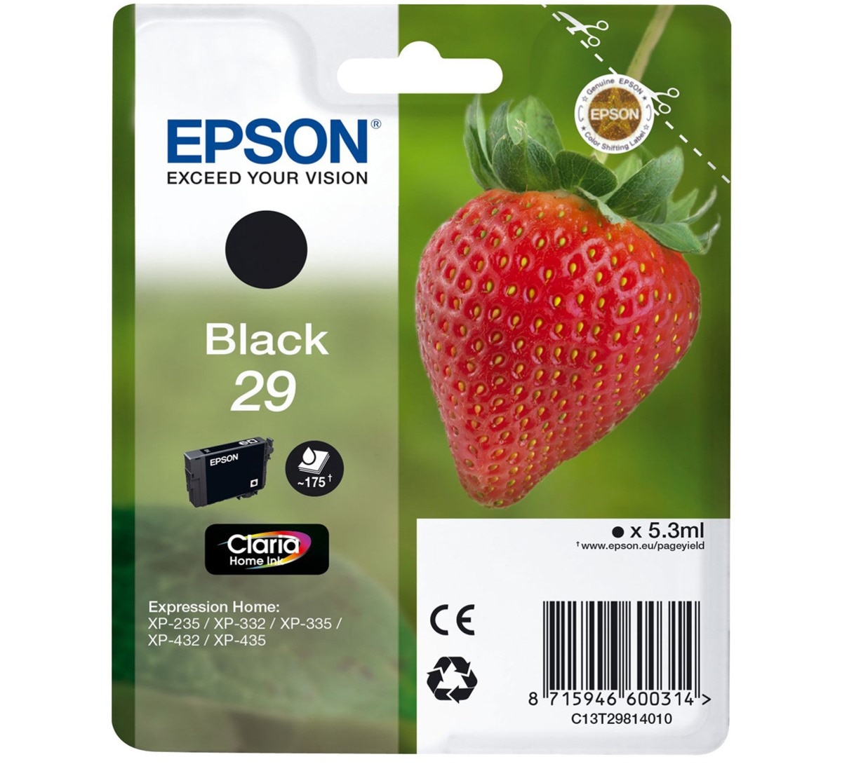 Cartucho original Epson 29 Negro (C13T29814020) 1