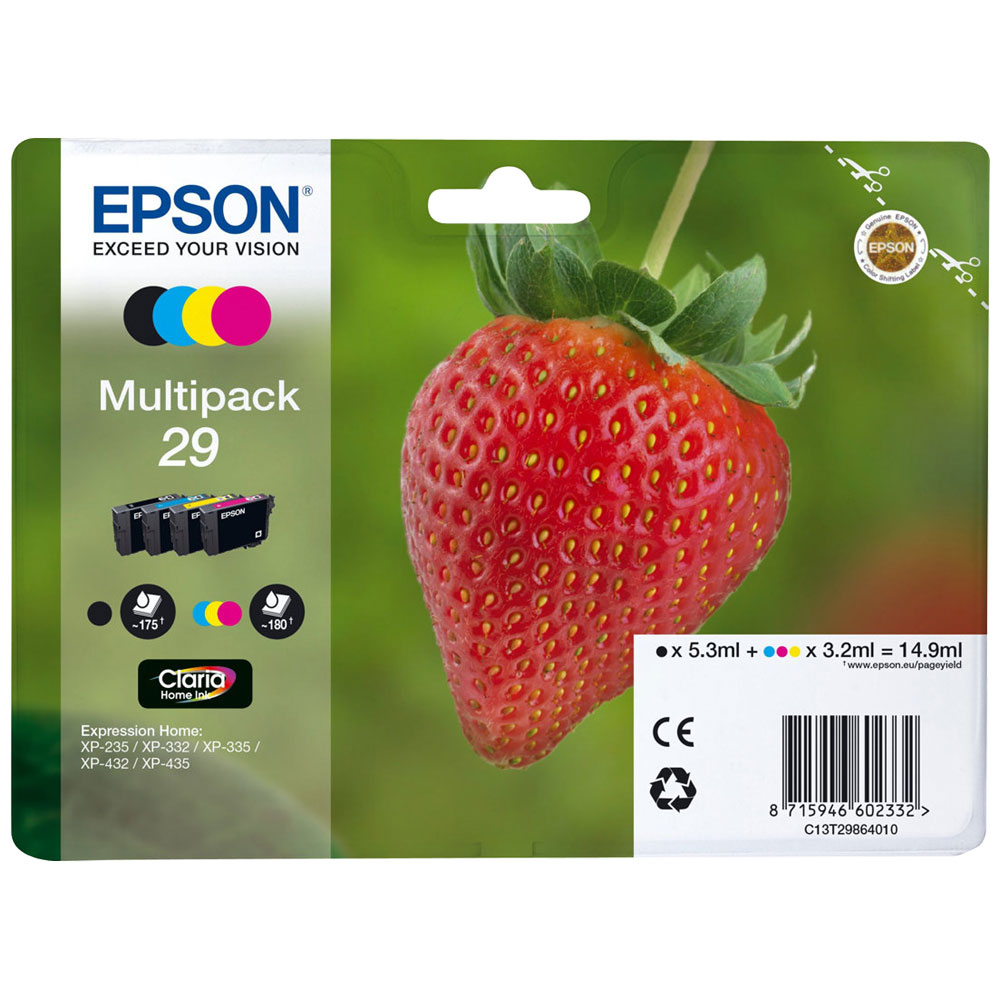 Pack 4 tintas originales Epson 29 Multicolor (C13T29864010) 1