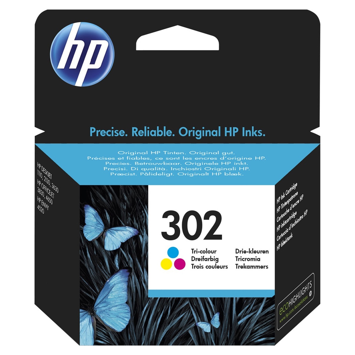 Imagen 0 de Cartucho tinta original HP 302 tricolor (F6U65AE)