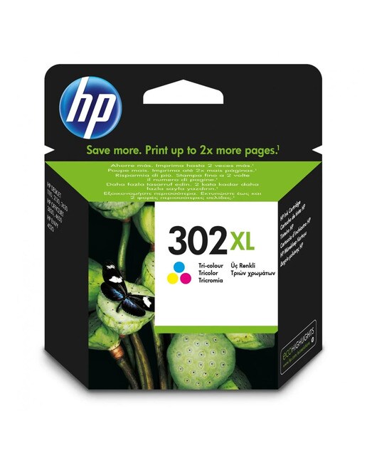 Cartucho de tinta original HP 302 XL Alta Capacidad tricolor (F6U67AE) 1