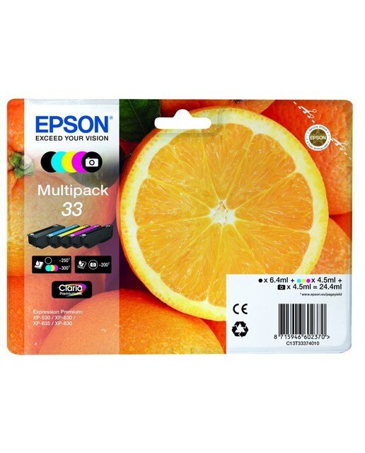 Pack 5 Tintas originales Epson Claria 33 Color+Negro 1