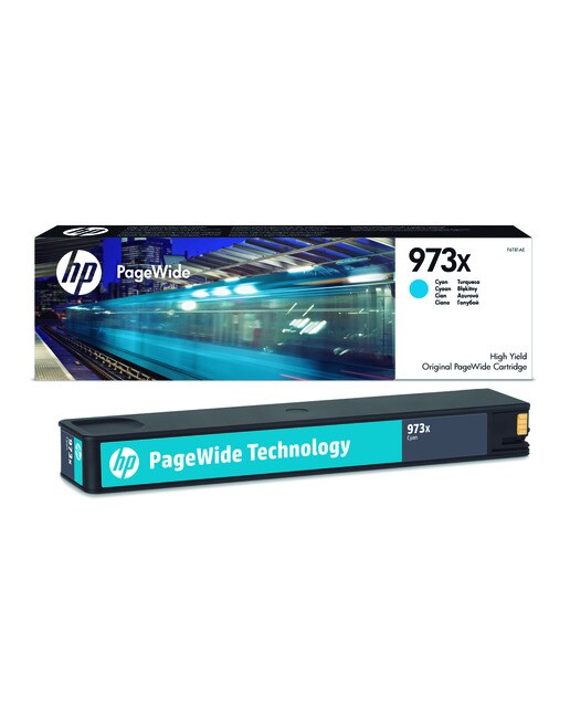 Cartucho de tinta original HP PageWide 973X cian (F6T81AE) 1