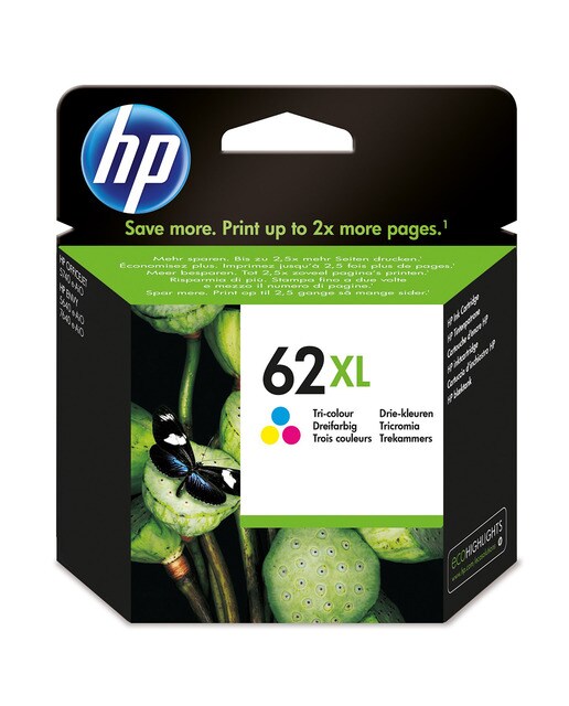 Cartucho de tinta original HP 62 XL tricolor (C2P07AE) 1
