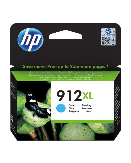 Cartucho de tinta original HP Nº 912 XL cian (3YL81AE) 1